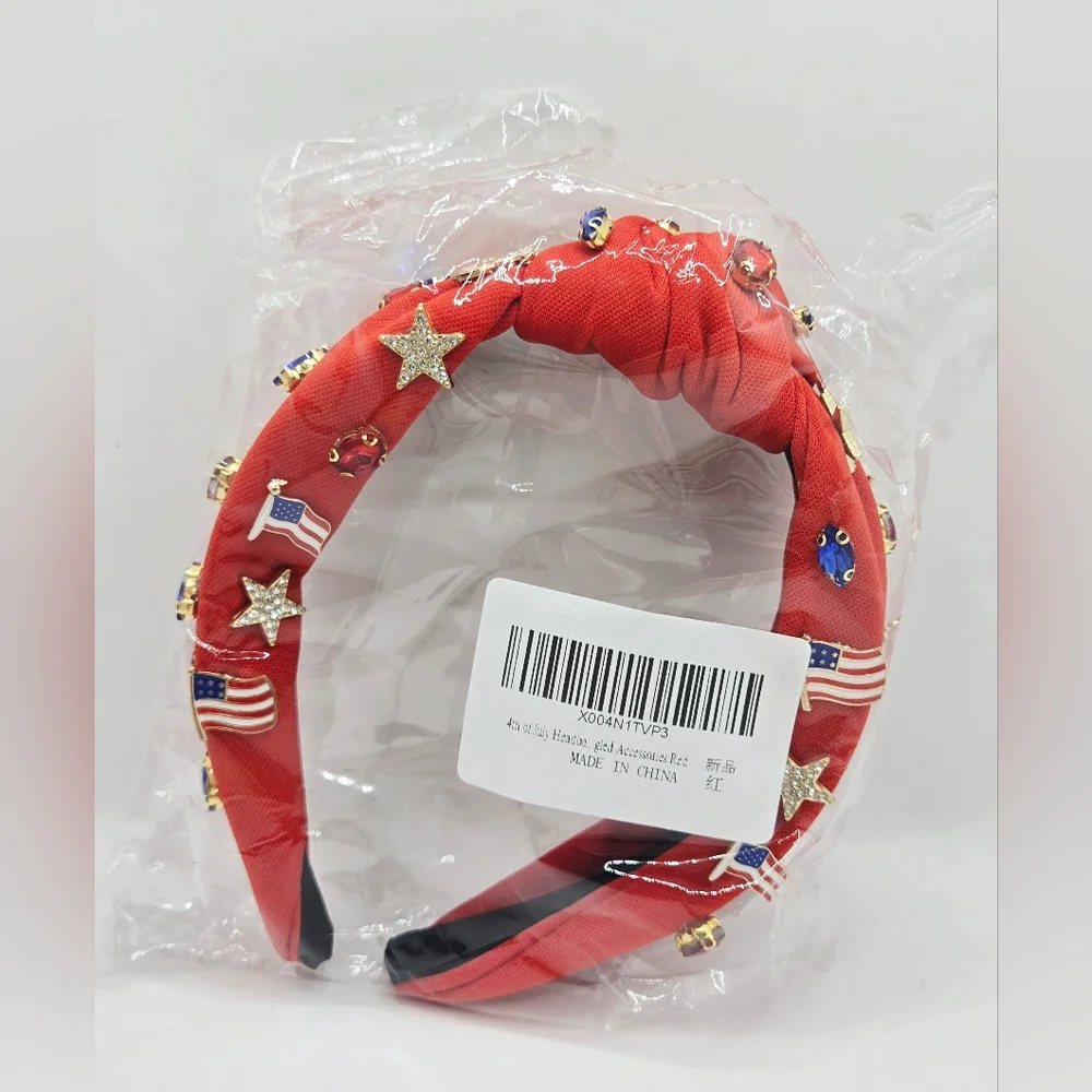 4th of July Headband for Women Patriotic‎ American Flag Knotted Headband